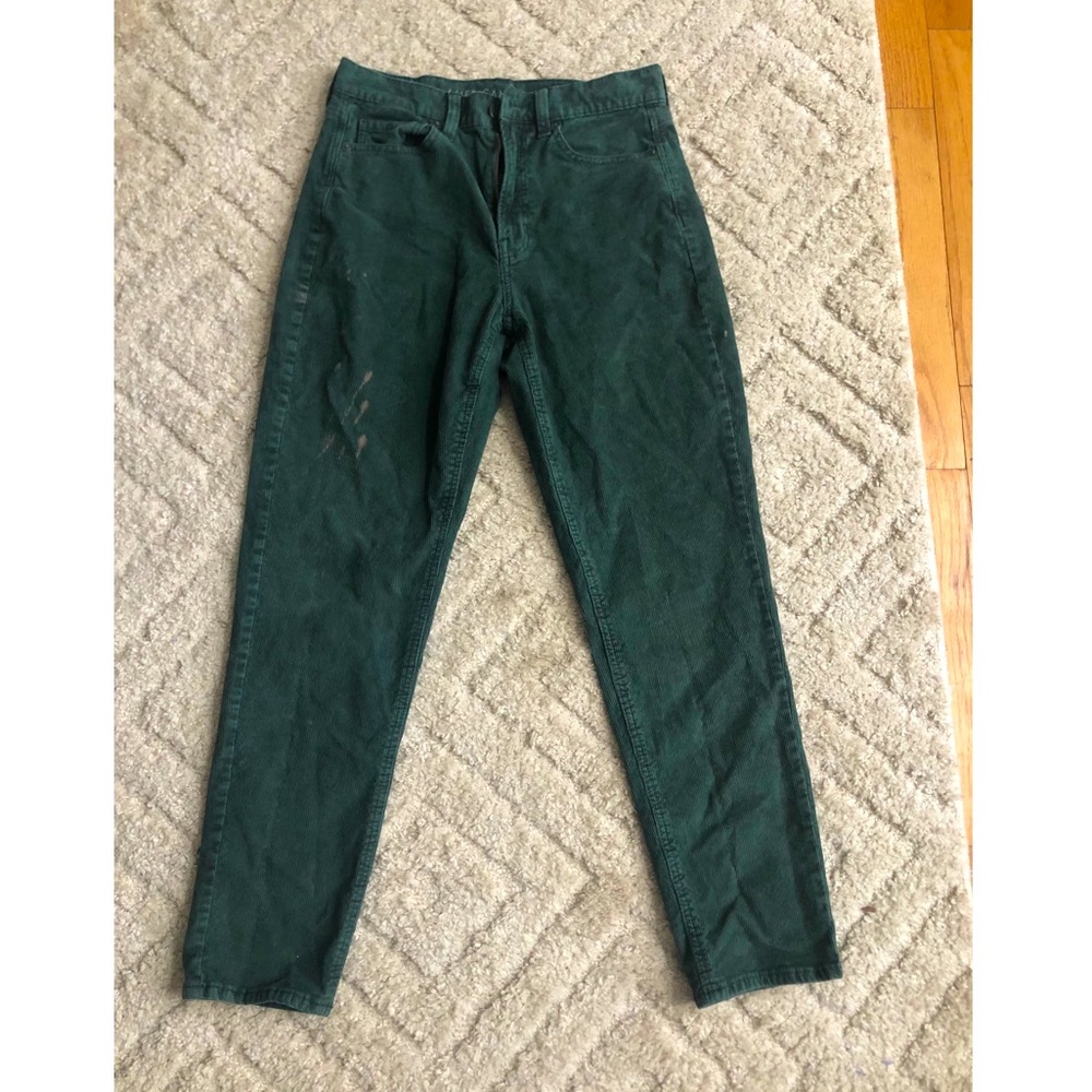 Green Corduroy Mom Jeans